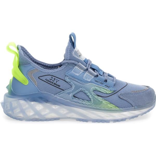 Sneakers da uomo in bianco neve in ecopelle Royal Blue Royal Blue