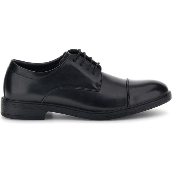 Scarpe stringate da uomo in nero pece con tacco a punta con lacci Ferre