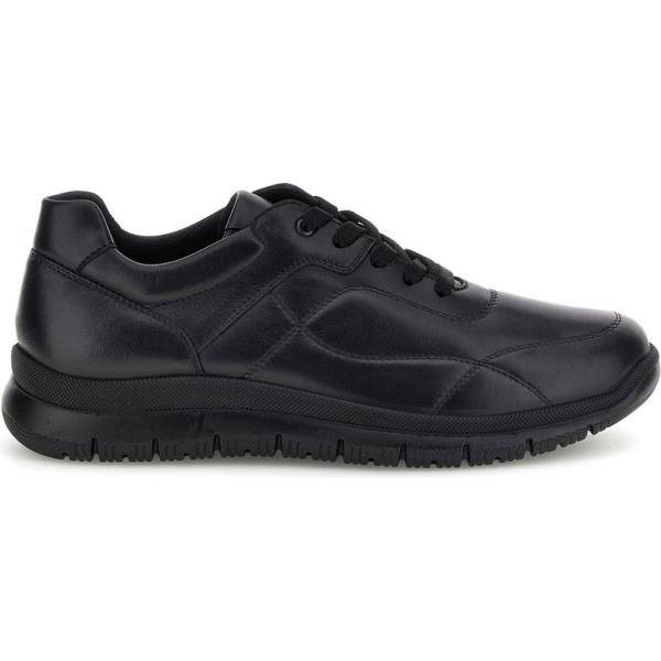 Sneakers da uomo in nero pece con lacci in pelle Imac