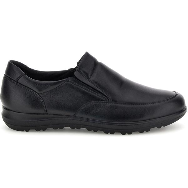 Scarpe stringate da uomo in nero pece senza lacci in pelle Imac