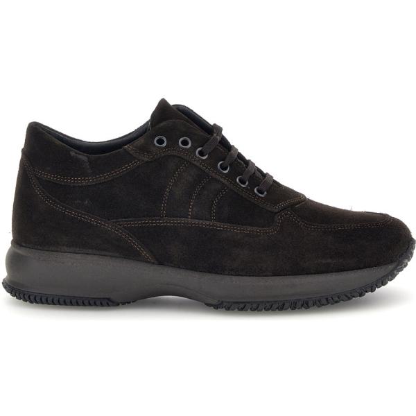 Sneakers da uomo in marrone scuro made in italy con lacci Pittarello