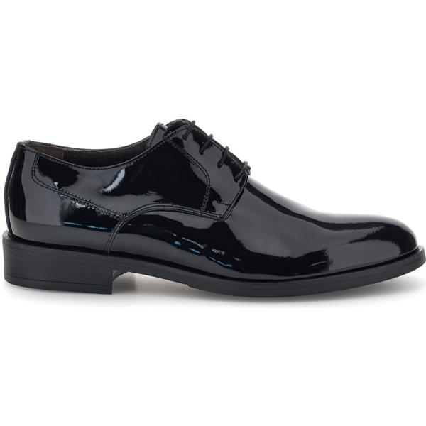 Scarpe stringate da uomo in nero pece effetto lucido made in italy con lacci Pittarello