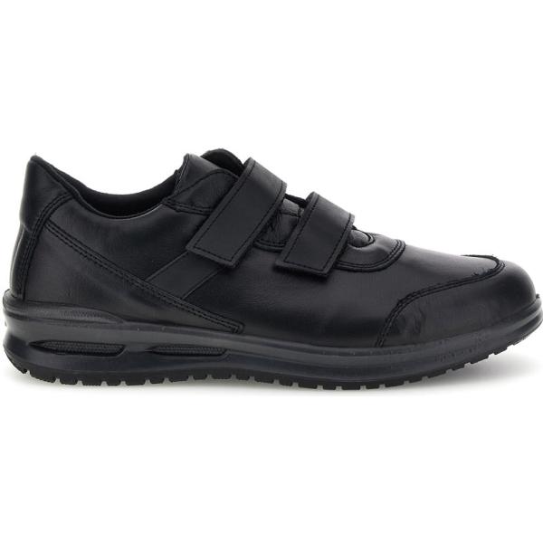 Sneakers da uomo in nero pece effetto strappato in pelle Marco Brandi