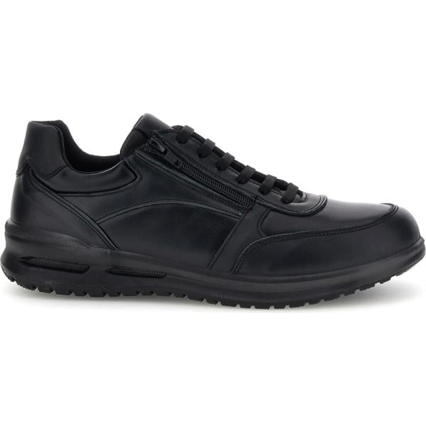 Sneakers da uomo in nero pece con lacci in pelle Marco Brandi