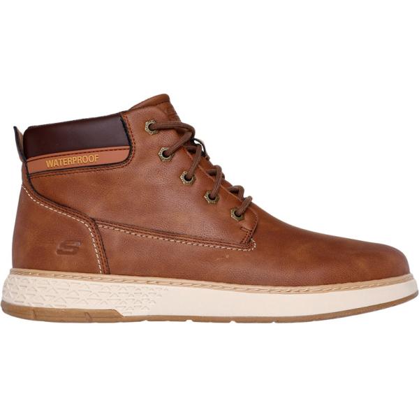 Stivaletti da uomo in marrone scuro tessuto impermeabile Skechers Skechers