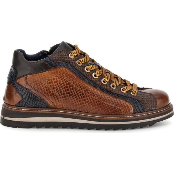 Sneakers da uomo in marrone scuro con lacci in pelle Pittarello Eco