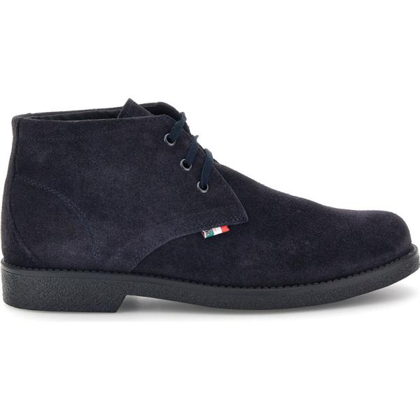 Stivaletti da uomo in blu scuro effetto scamosciato made in italy con lacci in pelle Pittarello Pittarello