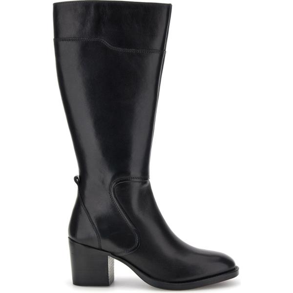 Stivali da donna in nero pece con tacco con zip in pelle Pittarello Focus