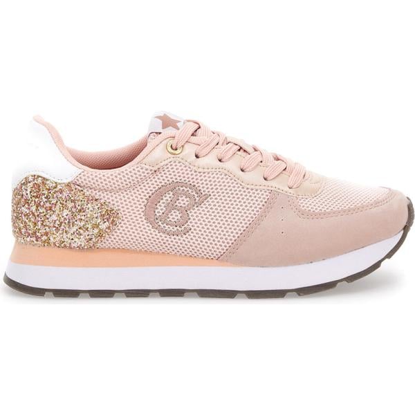 Sneakers da donna in bianco neve con glitter platform Cotton Belt