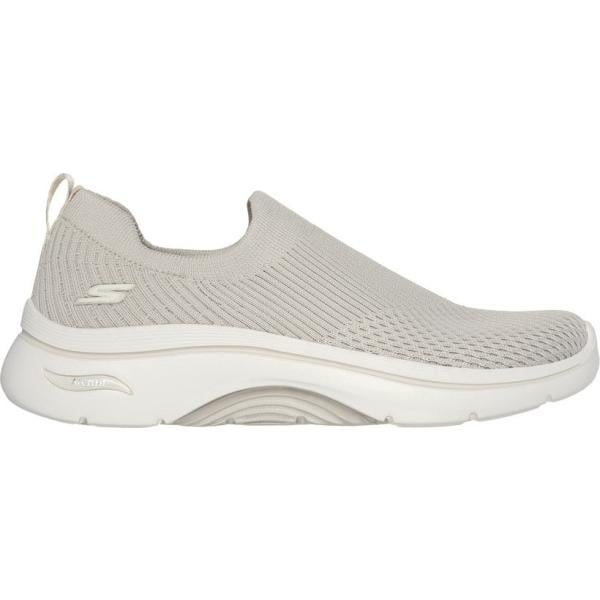 sneakers da donna in grigio chiaro lavorato a maglia slip on Skechers