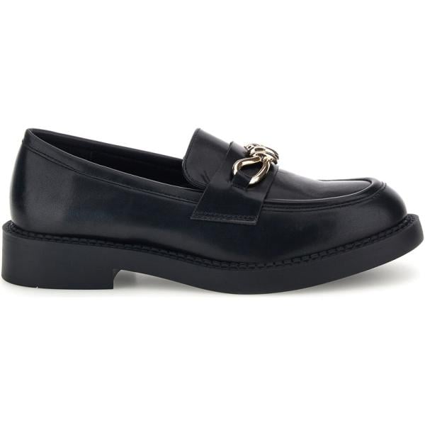 Mocassini da donna in nero pece in pelle Le Havre Paris