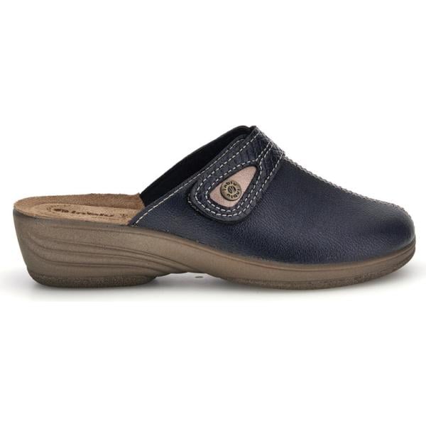 Pantofole da donna in bianco neve in pelle Inblu