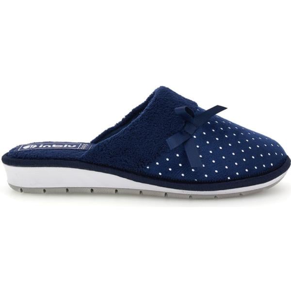 Pantofole da donna in bianco neve a pois con fiocco Inblu