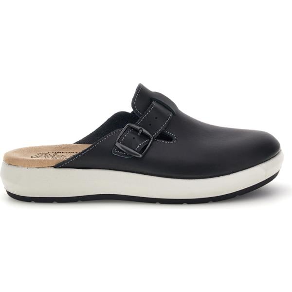 Sabot da donna in bianco neve con cinturino in pelle Bio Up