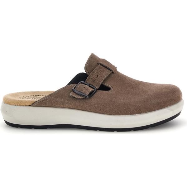 Sabot da donna in bianco neve con cinturino in pelle Bio Up