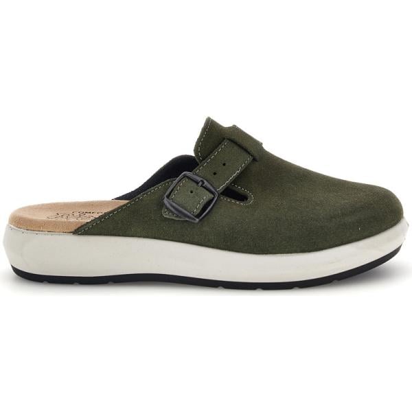Sabot da donna in bianco neve con cinturino in pelle Bio Up