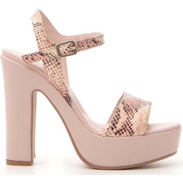 sandali col tacco Pittarello rosa serpente