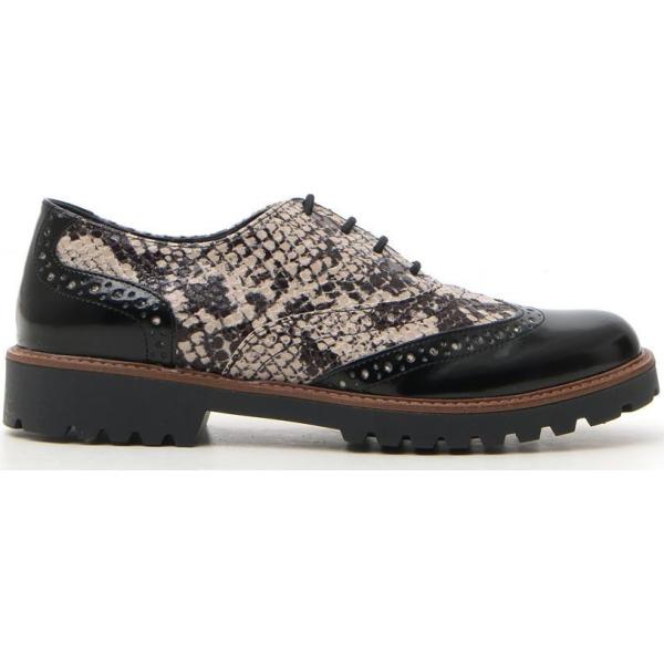 Pantalone con stringhe e stampa effetto vernice con punta tonda nero Pittarello nero animalier