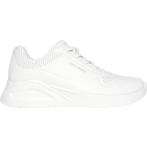 sneakers da donna in bianco neve con tacco zeppa con lacci Skechers