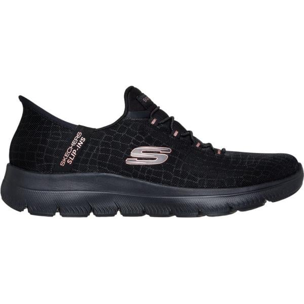 Sneakers da donna in nero pece vegan Skechers