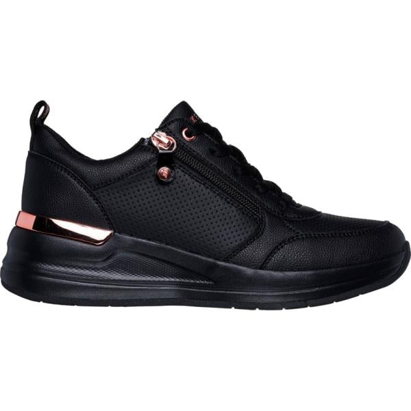 Sneakers da donna in nero pece con zip Skechers