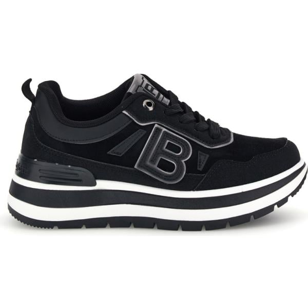 Sneakers da donna in nero pece maxi con lacci Laura Biagiotti