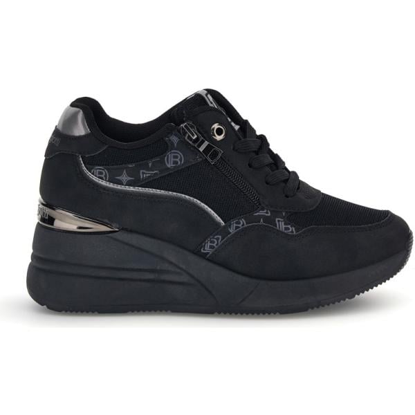 Sneakers da donna in nero pece con lacci Laura Biagiotti