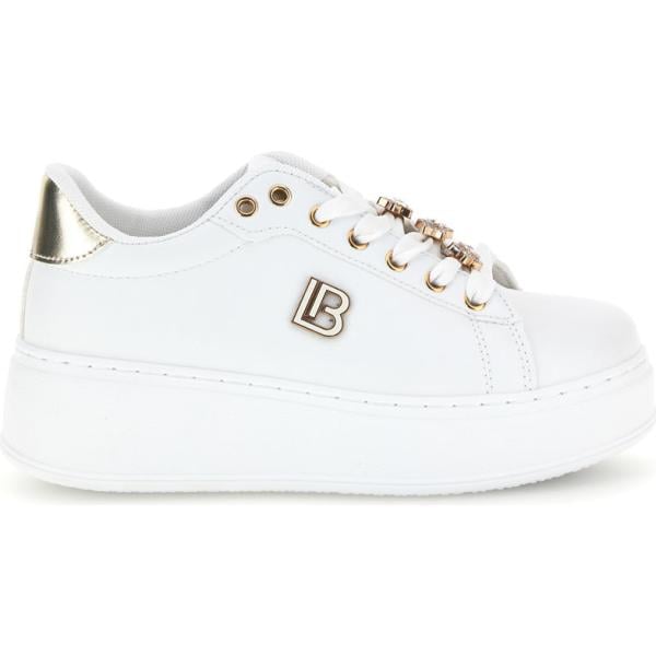 Sneakers da donna in bianco neve lungo con lacci Laura Biagiotti
