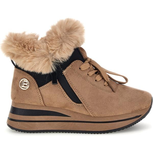 Sneakers alte da donna in marrone chiaro con lacci Laura Biagiotti