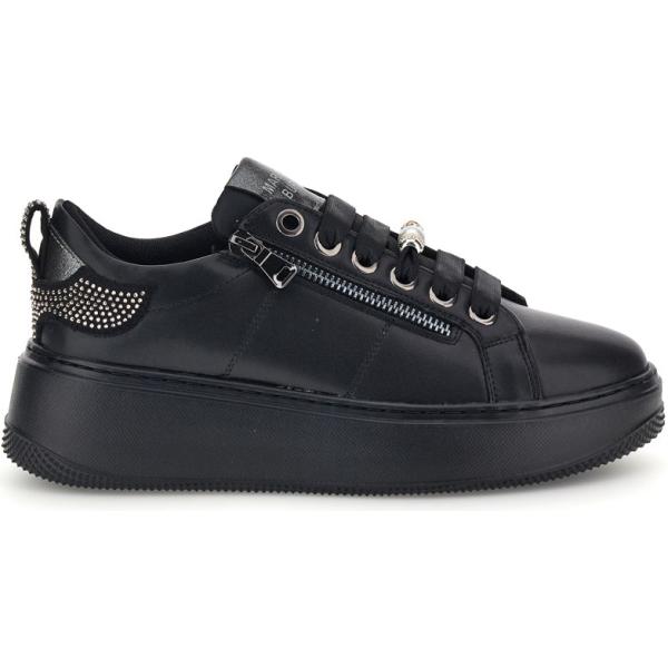 Sneakers da donna in nero pece con perle con lacci Mariella Burani