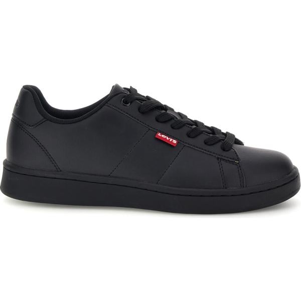 Sneakers da donna intero in nero pece effetto vernice con lacci Levi's