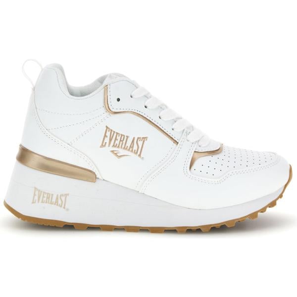 Sneakers da donna in bianco neve con tacco zeppa Everlast