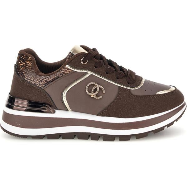 Sneakers da donna in marrone scuro con lacci First Lady