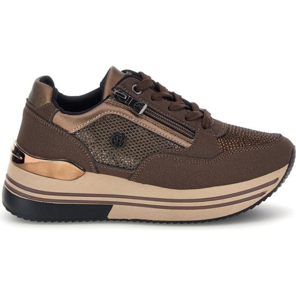 Sneakers da donna in marrone scuro con lacci Inblu