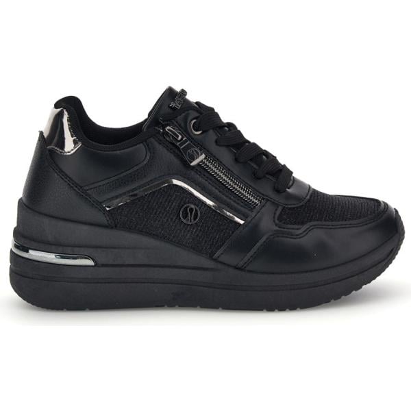 Sneakers da donna in nero pece con lacci Inblu