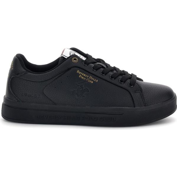 Sneakers da uomo in nero pece con lacci Beverly Hills