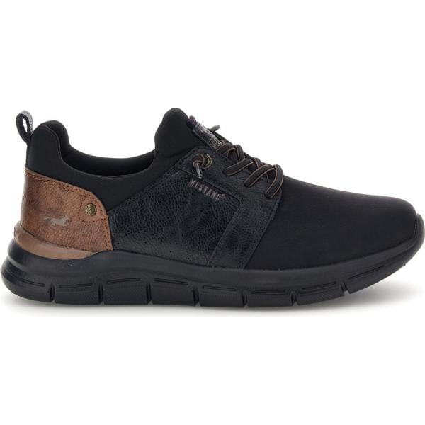 Sneakers da uomo in nero pece con lacci Mustang Mustang