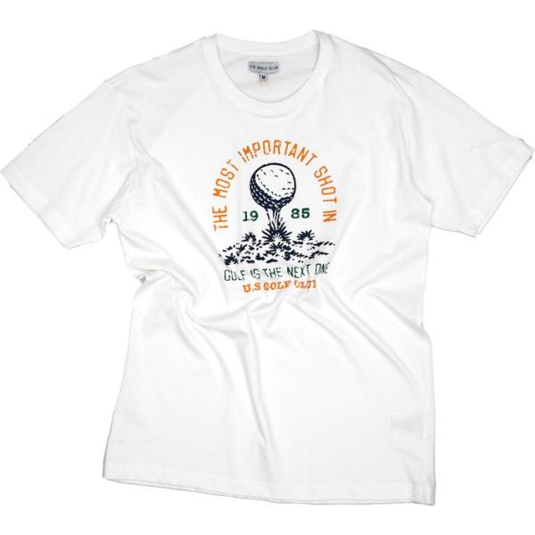 t-shirt Us Golf Club bianco con stampe