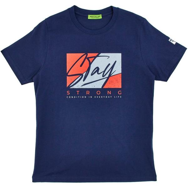 t-shirt Max Dillan blu con stampe