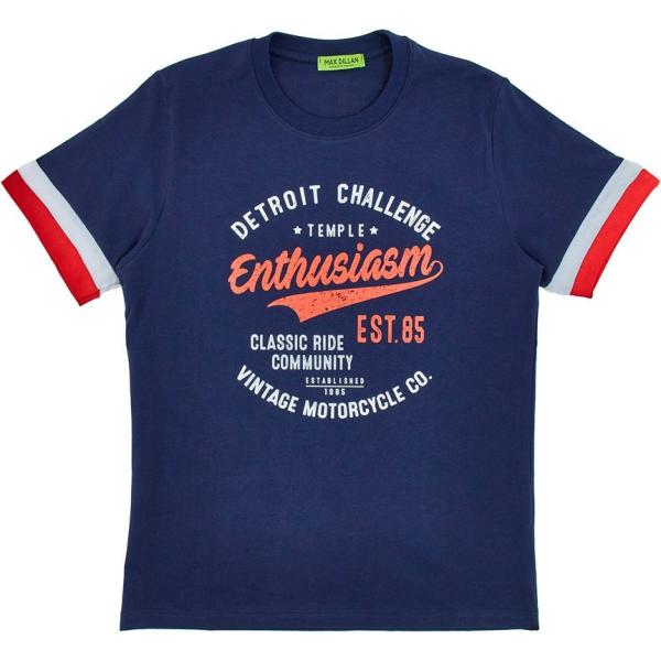 t-shirt Max Dillan blu con stampe