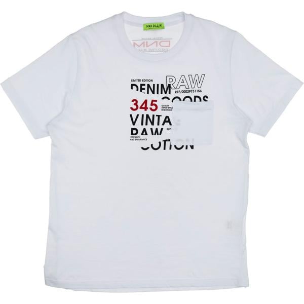 t-shirt Max Dillan bianco con stampe
