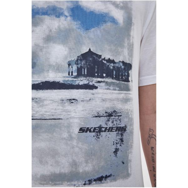 t-shirt Skechers bianco con stampe