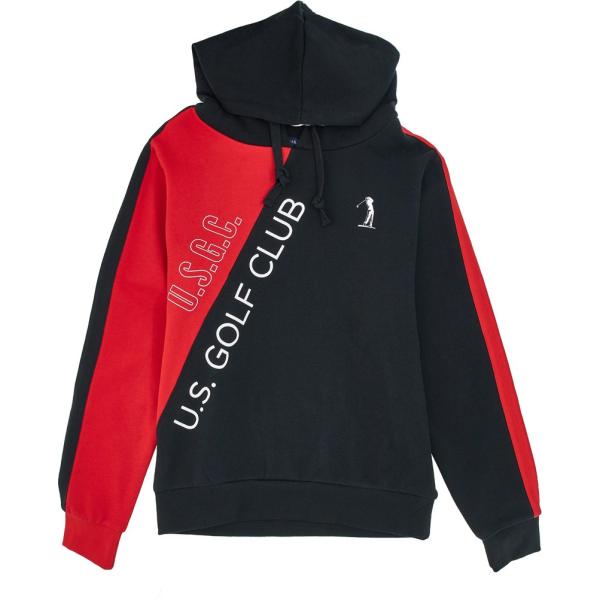 felpe con cappuccio Us Golf Club nero con stampe