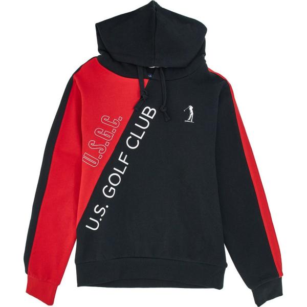 felpe con cappuccio Us Golf Club nero con stampe