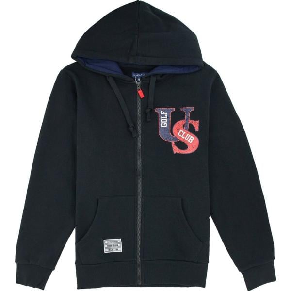 felpe con cappuccio Us Golf Club nero con stampe