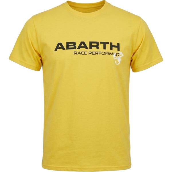T-shirt da uomo in giallo scuro con stampe girocollo made in italy a maniche corte in cotone Abarth