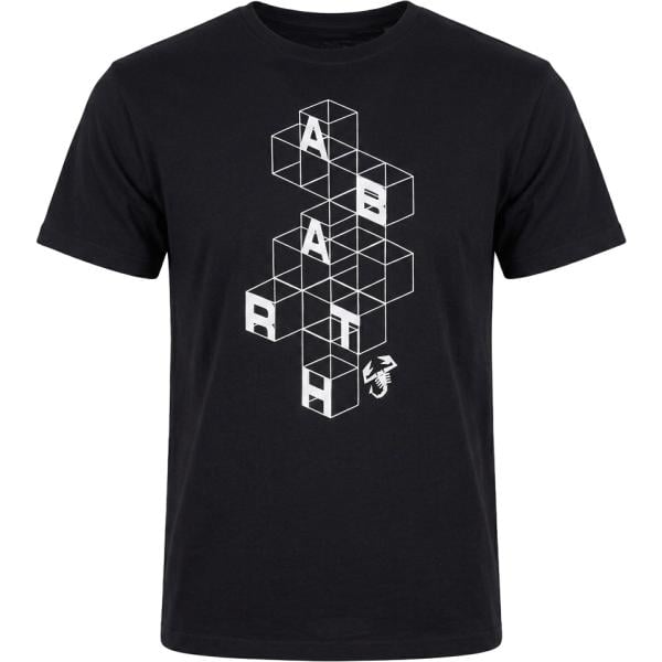 T-shirt da uomo in nero pece con stampe girocollo a maniche corte in cotone Abarth Abarth
