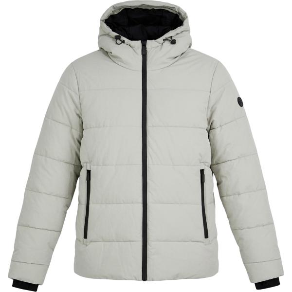 Piumino da uomo in grigio chiaro effetto strappato collo con cappuccio con zip Boardman