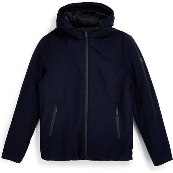 Giacca soprabito da uomo in blu scuro collo con cappuccio con zip Sevenoaks