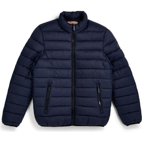 Piumino da uomo in blu scuro collo alto con zip Sevenoaks